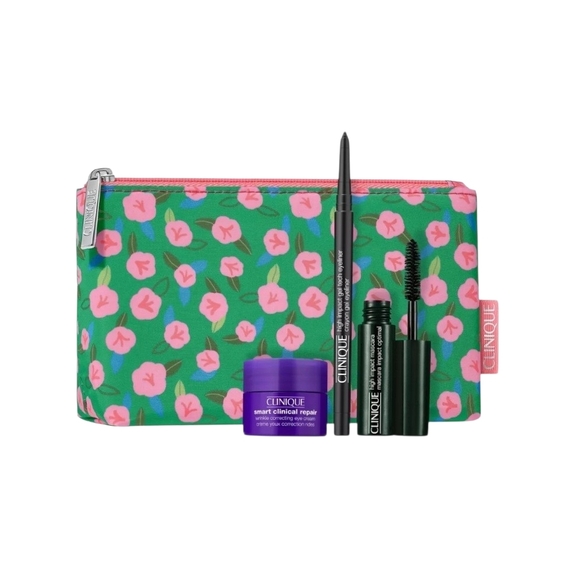 Clinique Handbags - Clinique Floral Cosmetic Bag 3 Piece Makeup & Skincare Set
